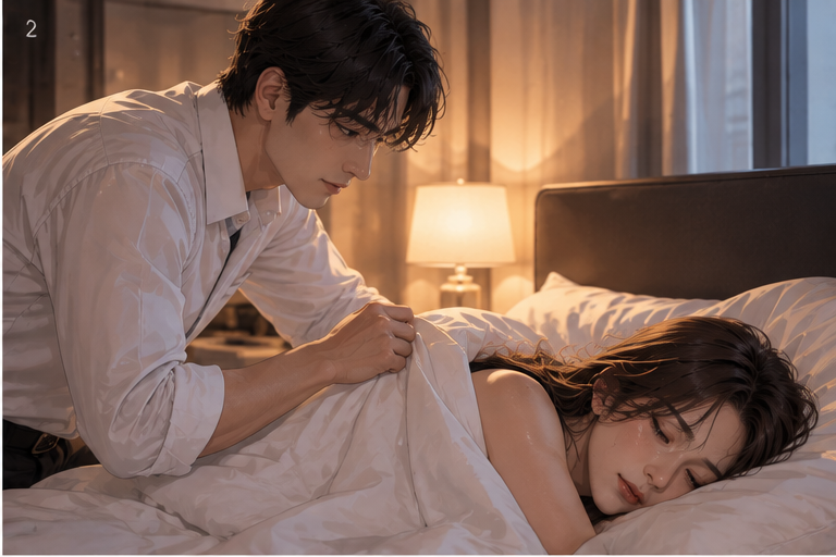 소설 삼춘 호텔 아침 잠든 소울메이트에게 이불을 덮어주는 중원